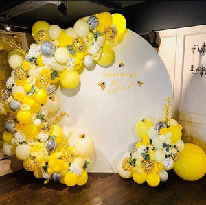 122pcs Honeybee Theme Party Decorations Supplies, White Yellow Agate and Confetti Latex Balloons for Wedding Birthday Bridal Baby Shower - Lasercutwraps Shop