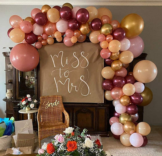 DIY Burgundy and Blush Pink Balloon Garland Arch Kit for Wedding Rustic Baby Shower Bridal Shower 1st Birthday Party - Lasercutwraps Shop