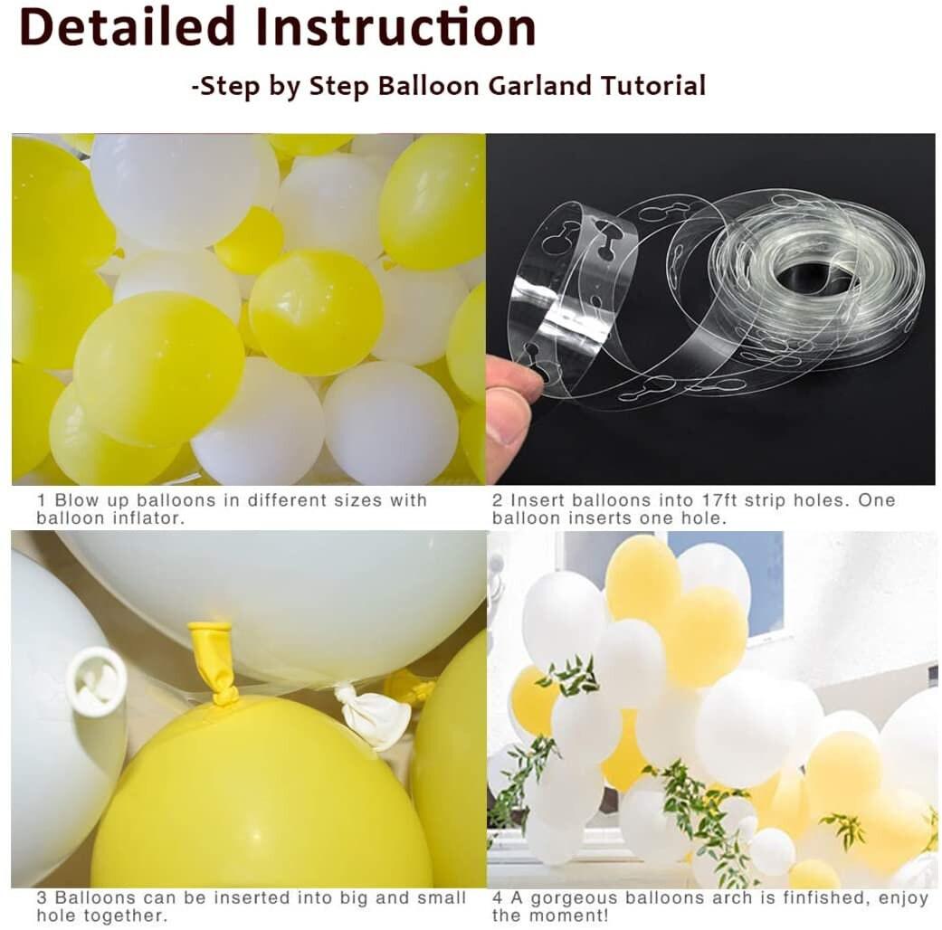 Yellow And White Balloon Garland Arch kit for 1st birthday Sunshine Lemon Daisy Honeybee Popcorn Baby Shower Bridal Party - Lasercutwraps Shop