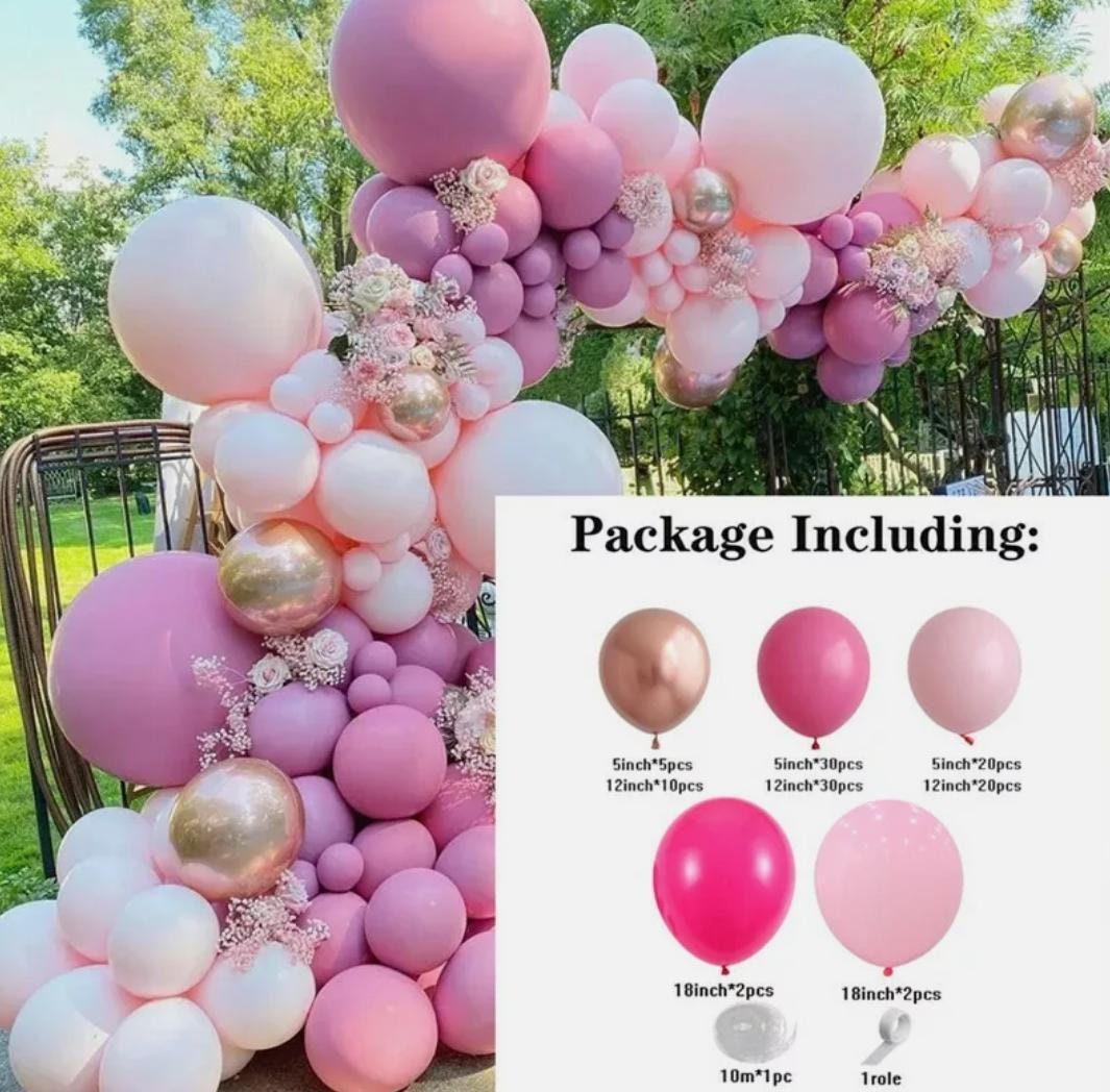 Chrome Balloon Arch Kit - Latex Balloons Garland For Birthday, Wedding, Baby Shower