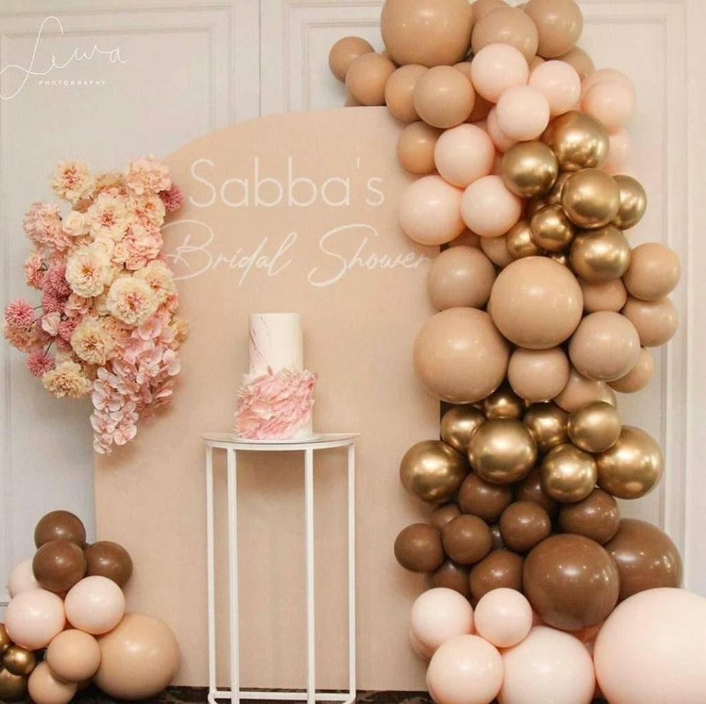 114pcs Doubled Coffee Cream Apricot Boho Balloon Arch, Balloons Garland,Birthday, Baby Shower Decor,Bridal Shower, Adult Party, Engagement. - Lasercutwraps Shop