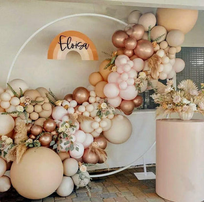 124 Double stuffed Bohoo Rainbow Balloons Arch kit for BridalShower, baby shower, boho parties, blush, Apricot, pink ,balloon Garland kit - Lasercutwraps Shop