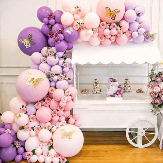 Light Purple Macaron Pink Balloon Garland Arch kit 135pcs Macaron Purple Balloons Set for Wedding Birthday Balloons babyshower Decorations - Lasercutwraps Shop