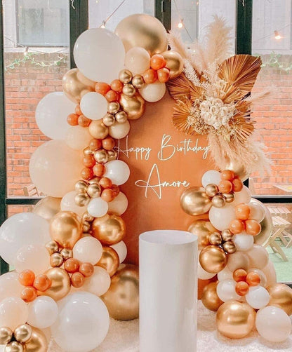 Cream White Orange Gold Balloons for Wedding Decoration Baby Shower Decorations Birthday - Lasercutwraps Shop