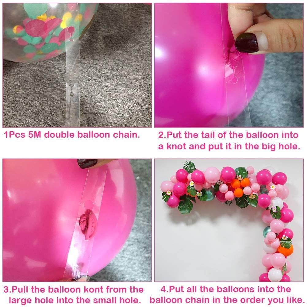 105Pcs Pink Green Tropical Flamingo Balloon Garland Kit,Luau Balloon Party Decorations,DIY Hawaii Latex Balloon Arch Garland withPalm Leaves - Lasercutwraps Shop