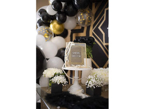 4 Sizes Black White Gold Balloon Garland Kit & Arch for New Years, Graduation or Birthday Small and Large Black and White Balloons with - Lasercutwraps Shop