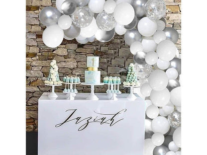 110pcs White Silver Balloons Garland Arch Kit White Silver Metallic Confetti Latex Balloons Arch Set for Birthday Baby Shower - Lasercutwraps Shop