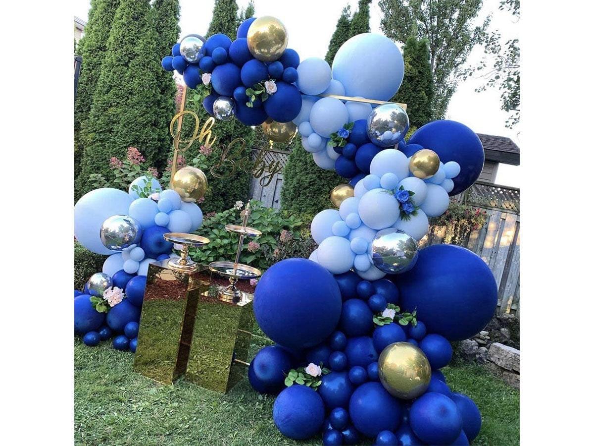 Macaron Blue Balloons Gold Metallic Balloons 144Pcs Premium Latex Balloon Garland Arch Kit for Birthday Baby Shower Wedding Engagement - Lasercutwraps Shop