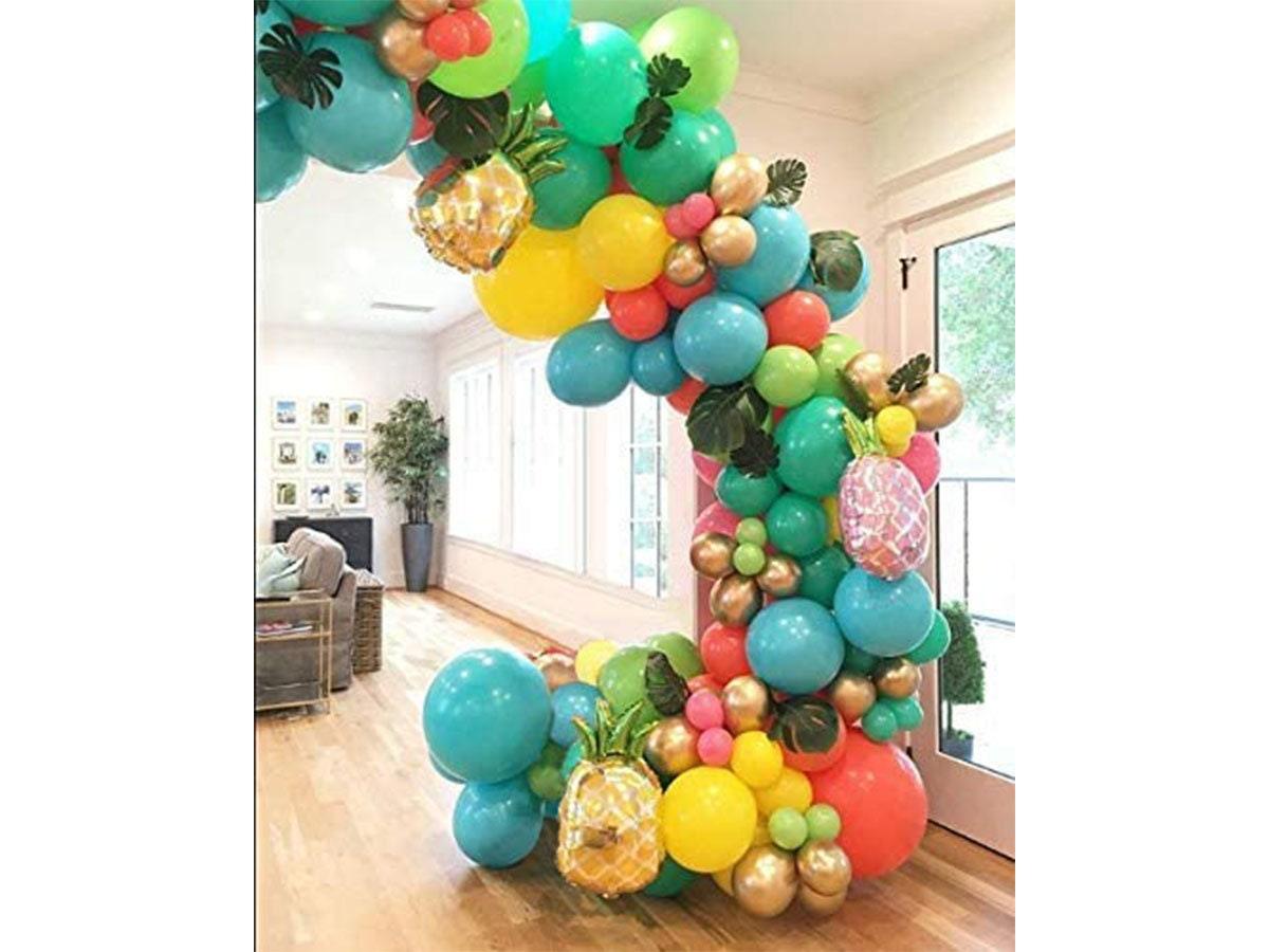 143Pcs Flamingo Tropical Balloons Arch and Garland Kit, Decorations for Hawaiian Luau Summer Theme Jungle Party, Baby Shower Wedding - Lasercutwraps Shop