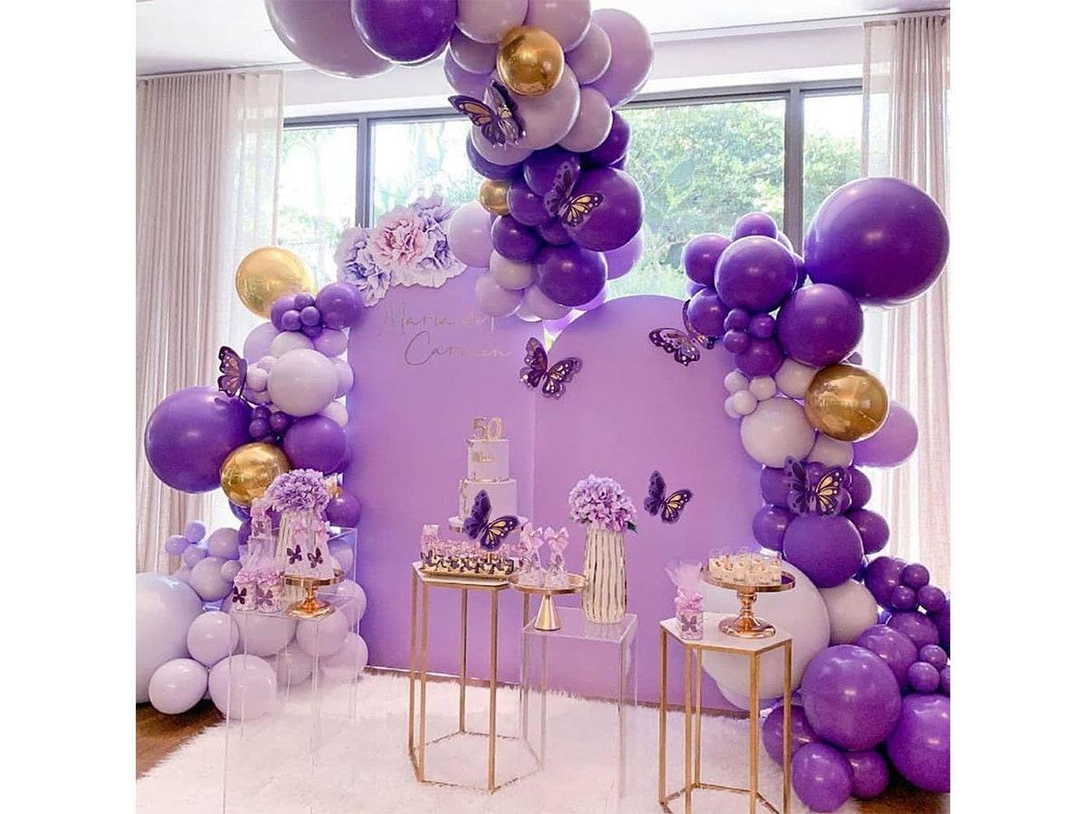 126pcs Purple Butterfly Baby Girl Balloon Garland Arch Kit Theme Purple Balloons Baby Shower Birthday Valentine's Day Bachelorette Wedding - Lasercutwraps Shop