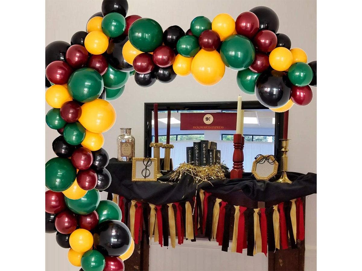 Magic Wizard School Balloons Garland Arch Kit, 103Pack Green Yellow Black Burgundy Round Balloons for Baby Kids Birthday Party Baby Shower - Lasercutwraps Shop