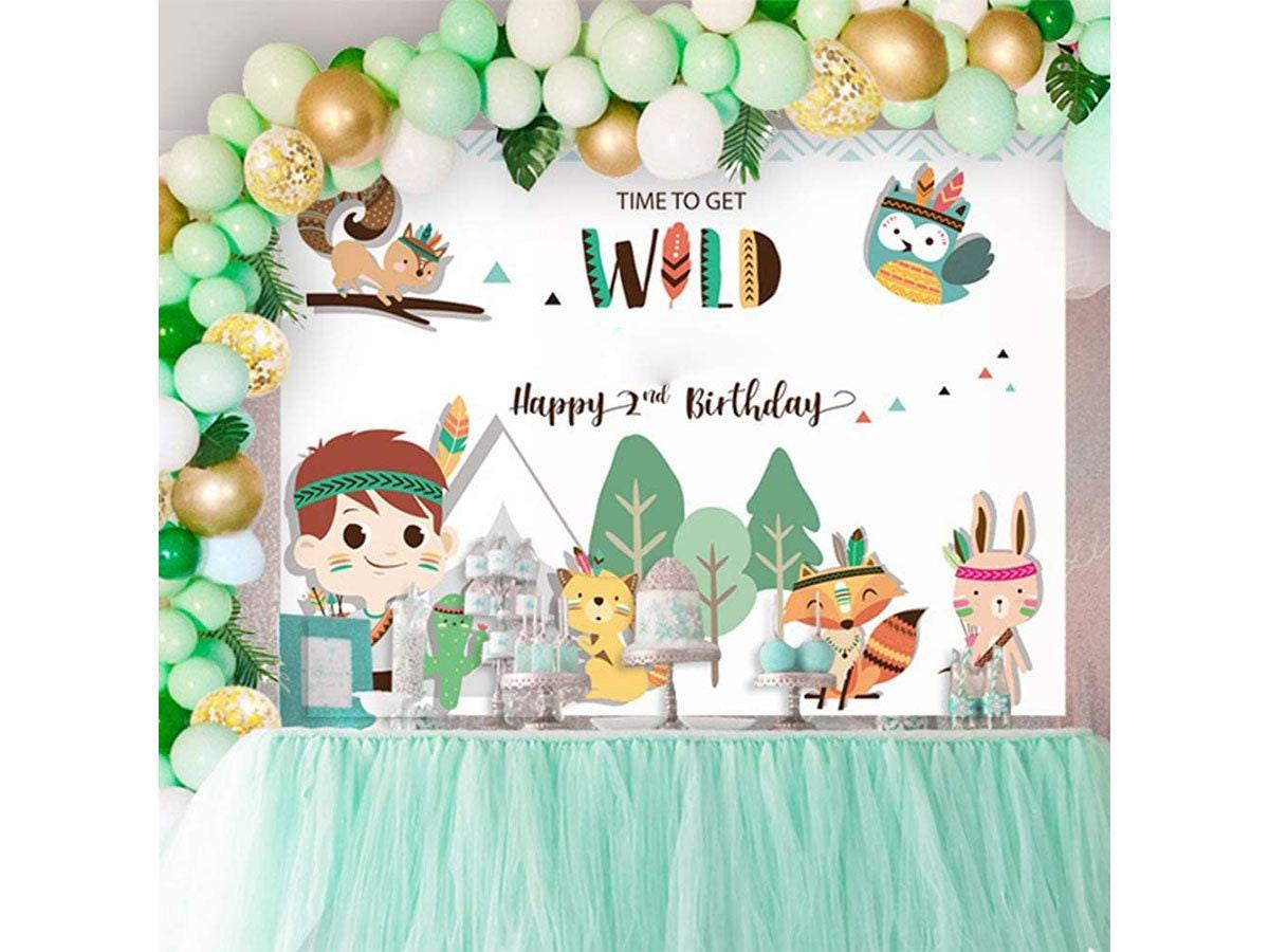 Mint Green Balloons Gold Confetti Metallic Balloons Balloon Arch Kit and Happy Birthday Banner - Lasercutwraps Shop