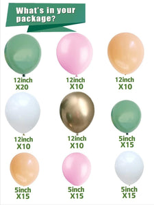 126PCS Sage Olive Green Pink Blush White Balloons Balloon Garland Arch Kit Jungle Baby Shower Birthday Party Decorations for Boys Girls - Lasercutwraps Shop