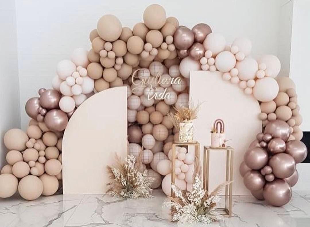 Nude Chrome Champagne Balloon Arch garland |Premium | Retro | Christmas| Boohoo | Adults Party | Baby Shower | Bridal Shower | Wedding - Lasercutwraps Shop