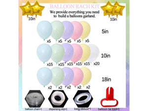 Magical Unicorn Rainbow Macaron Balloons Garland Arch Kit for Pastel Baby Shower Birthday Ice Cream Party Children's Party Decorations - Lasercutwraps Shop