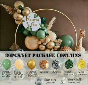 86 Pcs Eucalyptus Green, Sage Green balloon garland kit dusty green, safari theme, animal party ,birthday party decoration, babyshower, - Lasercutwraps Shop