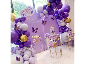 126pcs Purple Butterfly Baby Girl Balloon Garland Arch Kit Theme Purple Balloons Baby Shower Birthday Valentine's Day Bachelorette Wedding - Lasercutwraps Shop