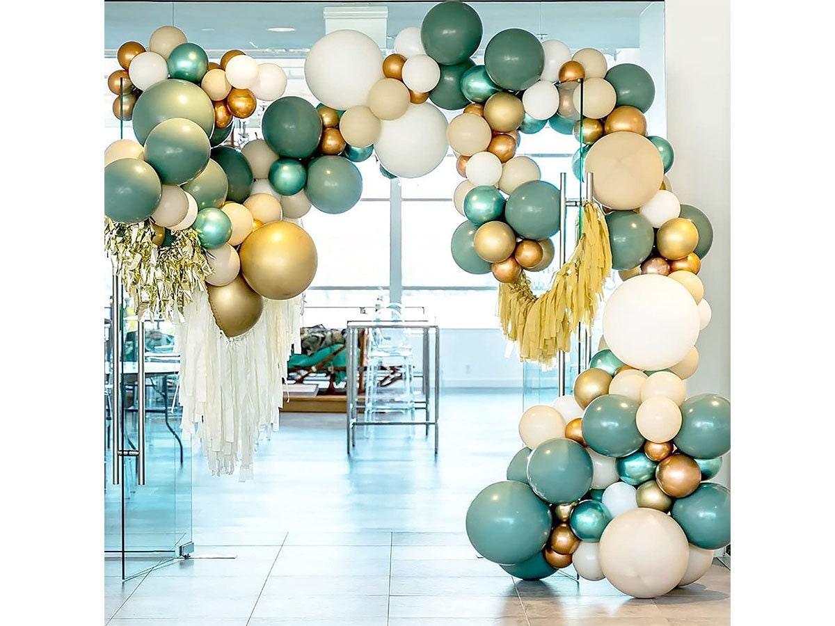 Sage Green Balloon Garland Arch Kit ââ‚?115 Pack With White Blush Gold Green Metallic Latex Balloons,Sage Green Balloon for Wedding Bride Baby - Lasercutwraps Shop