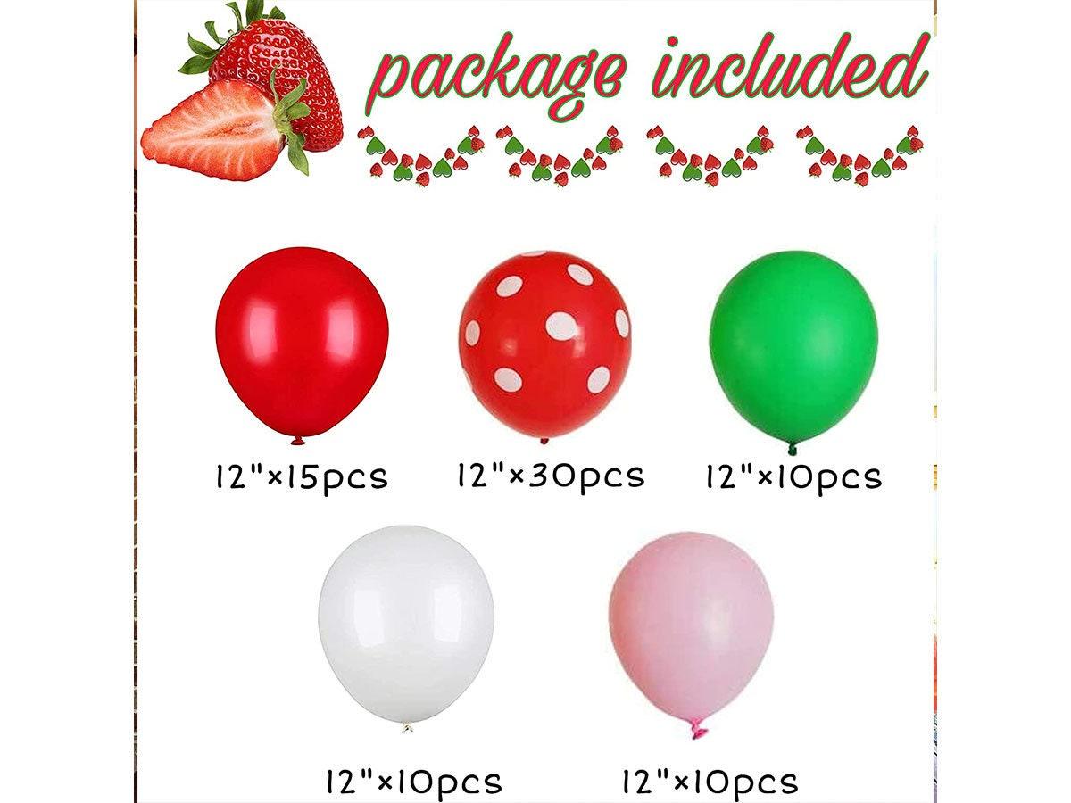 Strawberry Party Decoration Balloon Garland Set, Girl Birthday Party Supplies, Strawberry Red Aluminum Foil Balloon Latex Balloon - Lasercutwraps Shop