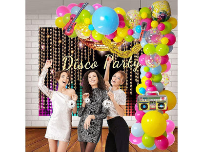 Back to 90S 80S Theme Party Balloons Backdrop Decorationsï¼?Party Supplies Mylar Balloon Radio Guitar Microphone Disco Ball Colorful Balloons - Lasercutwraps Shop