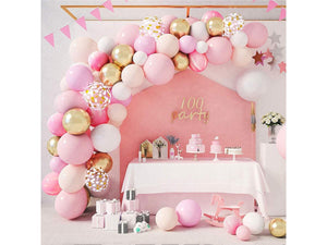 144Pcs Pink Balloons Garland Arch Kit Light Pink Gold White Balloons Confetti Latex Metallic Balloons for Girl Birthday Baby Shower Wedding. - Lasercutwraps Shop