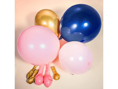 Matte Navy Blue Balloon Garland Kit 121Pcs Chrome Gold and Baby Pink Balloons for Baby Shower Birthday Wedding Party Shop Decoration - Lasercutwraps Shop