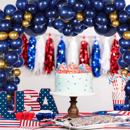 144 Pieces Navy Blue Gold Balloons Arch Garland Kit Metallic Gold Confetti Balloon Arch Garland Foil Balloons for Birthday Wedding Christmas - Lasercutwraps Shop