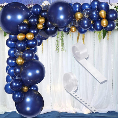 144 Pieces Navy Blue Gold Balloons Arch Garland Kit Metallic Gold Confetti Balloon Arch Garland Foil Balloons for Birthday Wedding Christmas - Lasercutwraps Shop