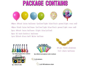 Back to 90S 80S Theme Party Balloons Backdrop Decorationsï¼?Party Supplies Mylar Balloon Radio Guitar Microphone Disco Ball Colorful Balloons - Lasercutwraps Shop