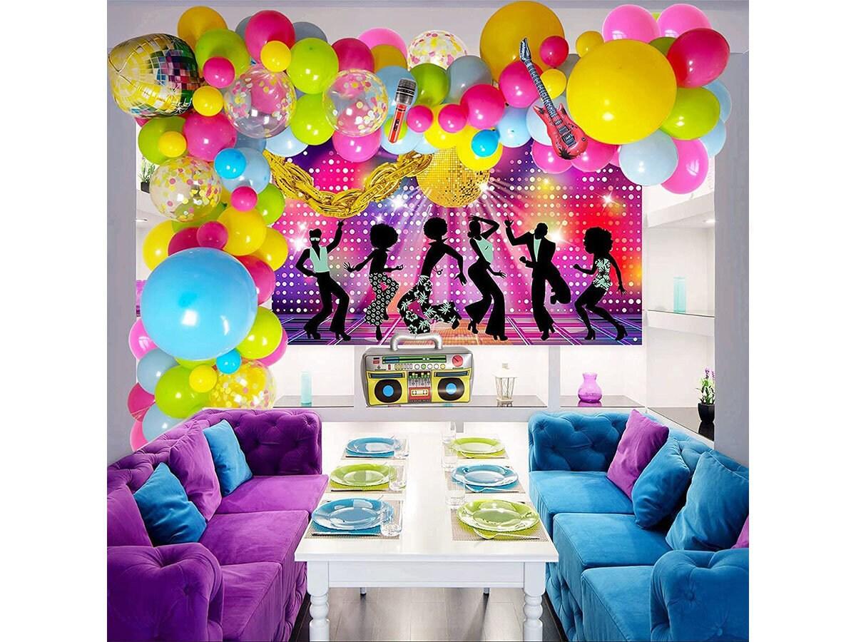 Back to 90S 80S Theme Party Balloons Backdrop Decorationsï¼?Party Supplies Mylar Balloon Radio Guitar Microphone Disco Ball Colorful Balloons - Lasercutwraps Shop