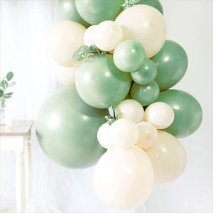 140 Pcs,Sage Green Balloon Garland ,Baby Shower Decorations Olive Green Gold Metallic White Gold Confetti Nude Balloon Arch for Birthday - Lasercutwraps Shop