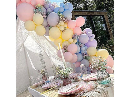 189PCS Pastel Balloons Garland Arch Kit Macaron Rainbow Balloons Purple Blue Pink Yellow Latex Balloon and Metal Gold Balloons for Decor - Lasercutwraps Shop