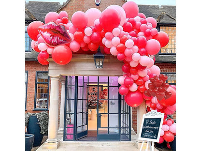 Pink Balloon Garland Arch Kit Macaron Pink Retro Pink Red Balloons and Heart Lip Balloons for Bridal Shower Baby Shower Bachelorette - Lasercutwraps Shop