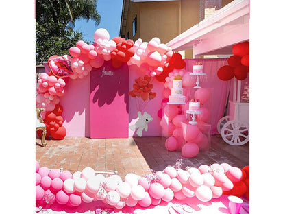 Pink Balloon Garland Arch Kit Macaron Pink Retro Pink Red Balloons and Heart Lip Balloons for Bridal Shower Baby Shower Bachelorette - Lasercutwraps Shop