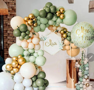 103pcs Balloon Arch Sage Green,Balloon Garland Arch Kit Avocado Green Mint Green White Gold Latex Balloons Pack for Birthday Baby Shower - Lasercutwraps Shop