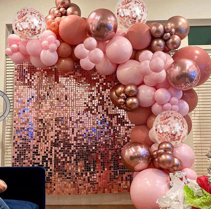 Retro Pink Balloon Arch Garland Kit-124PCS Pink and Rose Gold Metallic Balloons for Wedding Bachelorette Anniversary Baby Shower Birthday - Lasercutwraps Shop