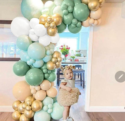 103pcs Balloon Arch Sage Green,Balloon Garland Arch Kit Avocado Green Mint Green White Gold Latex Balloons Pack for Birthday Baby Shower - Lasercutwraps Shop