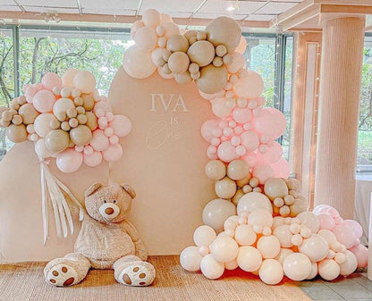 124 Double stuffed Boho Rainbow Balloons Arch kit for BridalShower, baby shower, boho parties, blush, Apricot, pink ,balloon Garland kit - Lasercutwraps Shop