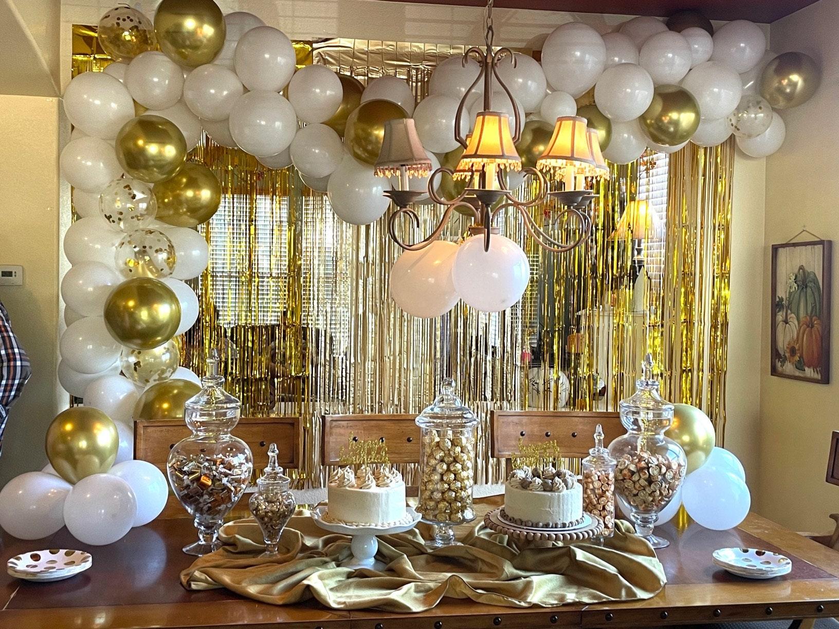 Balloons Birthday Party Decoration Gold White