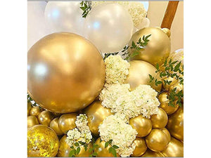 Balloon Garland Arch Kit 112 Pcs Metallic Golden, Metallic Silver and White Balloons Set for Wedding Birthday Bachelorette - Lasercutwraps Shop