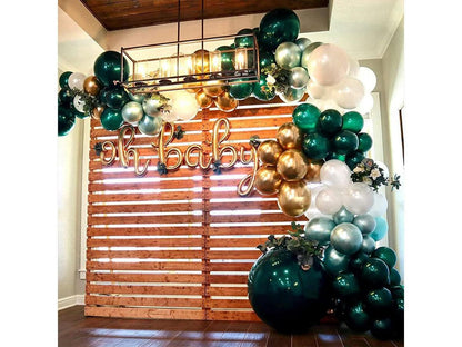 Green White Balloon Garland Arch Kit with Artificial Palm Leaves for Wedding Baby Shower Kids Birthday Tropical Theme Party Decorations - Lasercutwraps Shop