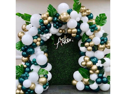 Green White Balloon Garland Arch Kit with Artificial Palm Leaves for Wedding Baby Shower Kids Birthday Tropical Theme Party Decorations - Lasercutwraps Shop