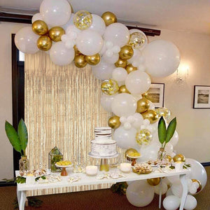 120pcs Gold White Confetti Balloon Garland Kit for Birthday Baby Shower Boho Balloon Arch Decoration, Party Balloon Backdrop - Lasercutwraps Shop