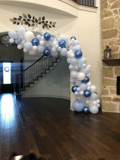 126pcs Blue Silver Balloon Garland Kit for Birthday Baby Shower Boho Balloon Arch Decoration, Party Balloon Backdrop - Lasercutwraps Shop