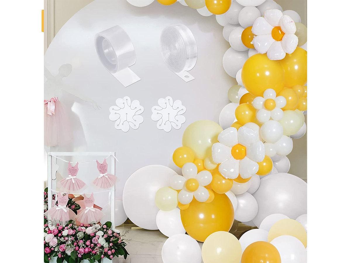 129 Pieces Daisy Balloon Arch Garland Kit White Yellow Latex Balloons Daisy Flower Foil Mylar Balloons Latex Balloons Party Decorations - Lasercutwraps Shop