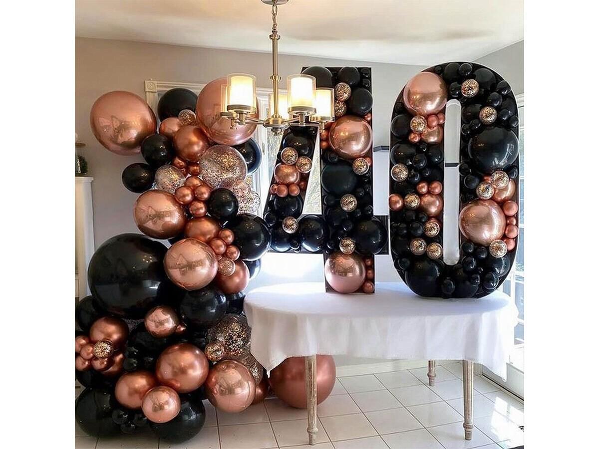 124Pcs Rose Gold Balloon Garland Arch Kit Black Pink and Rose Gold Balloons for Girls Women Birthday Party Wedding Bridal Shower Decorations - Lasercutwraps Shop