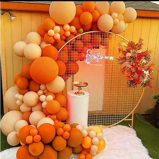 DIY 134Pcs Double-Stuffed Balloon Garland Arch Kit Balloon Decorating Strip Kit for Garland Double Layer Matte Orange Cream Peach Apricot - Lasercutwraps Shop