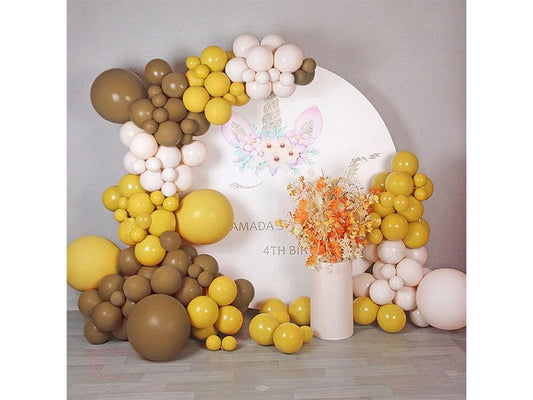 Lemon Balloon Garland Kit Caramel Coffee Balloons 112 Pcs Double-Stuffed DIY Balloon Arch Garland Kit for 1th Birthday Baby Shower Wedding - Lasercutwraps Shop