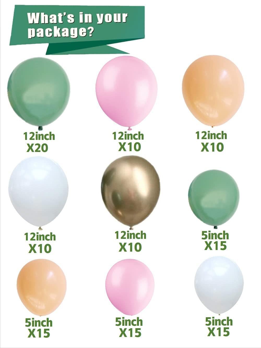 124pcs Sage Green Blush Pink Balloon Garland Arch Kit, Jungle Safari Theme Balloon Arch Decoration, Gender Reveal Baby Shower |SageGreenBL - Lasercutwraps Shop