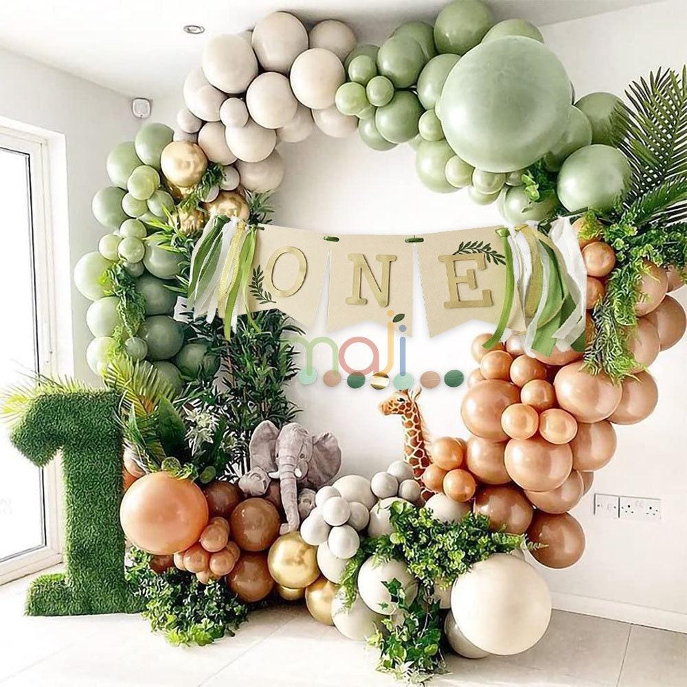 154pcs Safari Theme Balloon Garland Arch Kit, Wild One 1st Birthday Boy Balloon Arch, Jungle Safari Baby Shower Balloon Decor DIY - Lasercutwraps Shop